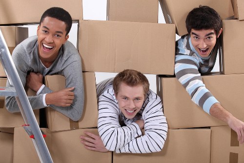 Removal team planning a move in Poplar with boxes and furniture