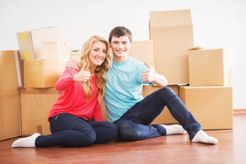 Careful labeling and organized packing boxes for relocation in Poplar