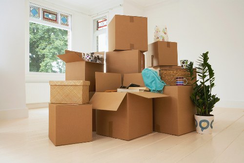 Office relocation setup with equipment for Poplar removals